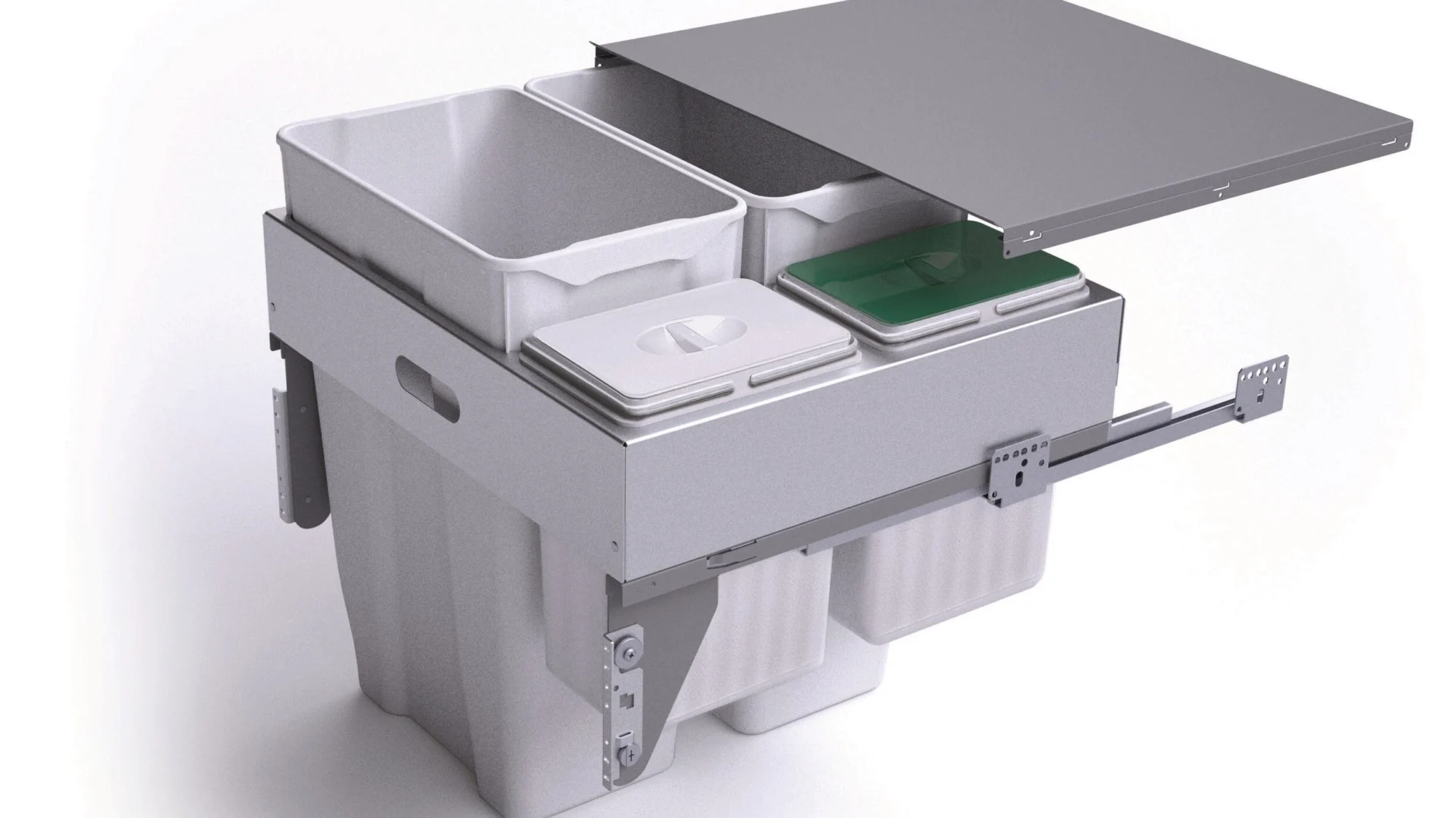 Four Bin Recycling For 600mm Base Units