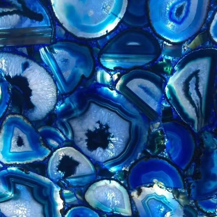 Blue Agate Lighted Panel Transparent