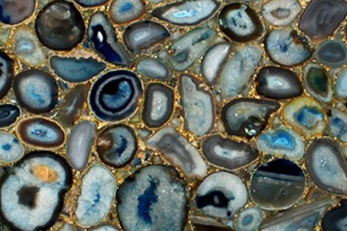 Blue Agate Precioustone Glitter Transparent